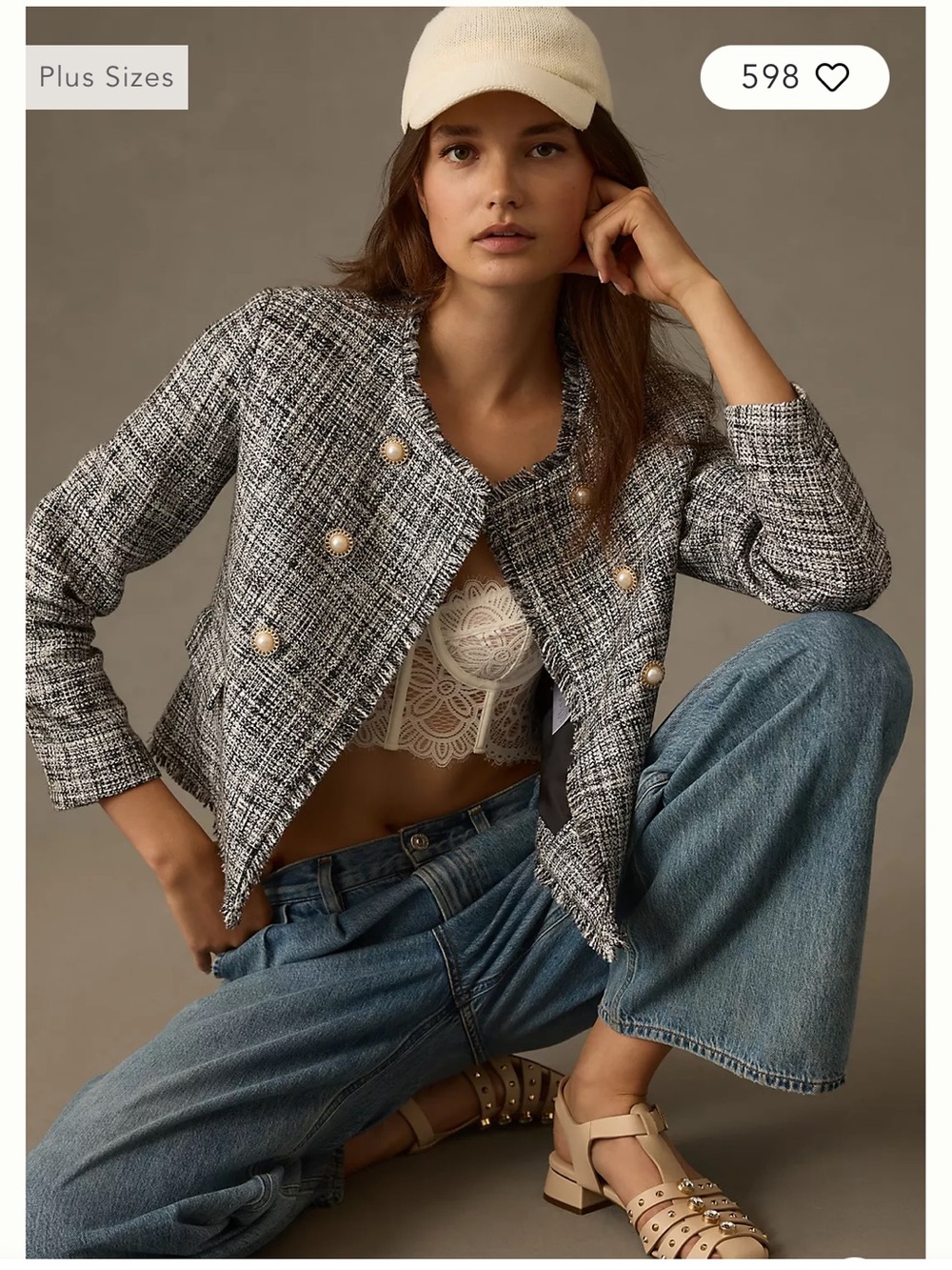 NWT Anthropologie size 0 double breasted tweed jacket in blue